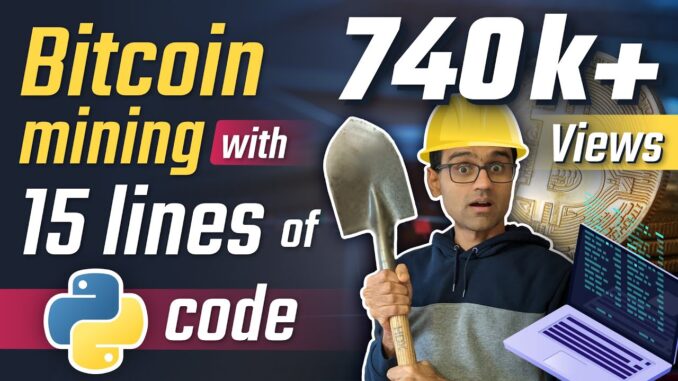Bitcoin mining with 15 lines of python code | Python Bitcoin Tutorial