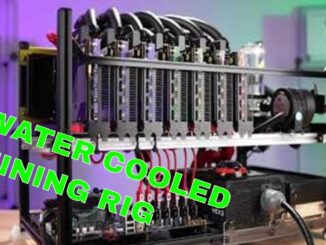 5700 XT Liquid Devil water cooled cryptocurrency mining rig.