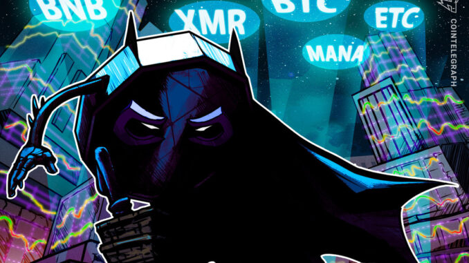 BTC, BNB, XMR, ETC, MANA