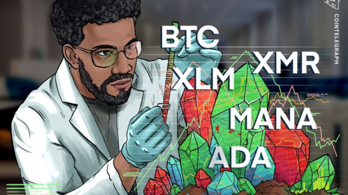 BTC, ADA, XLM, XMR, MANA