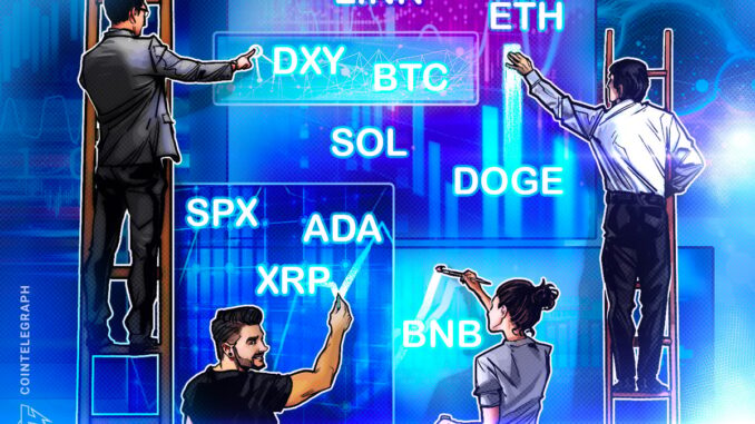 SPX, DXY, BTC, ETH, BNB, XRP, SOL, ADA, DOGE, LINK